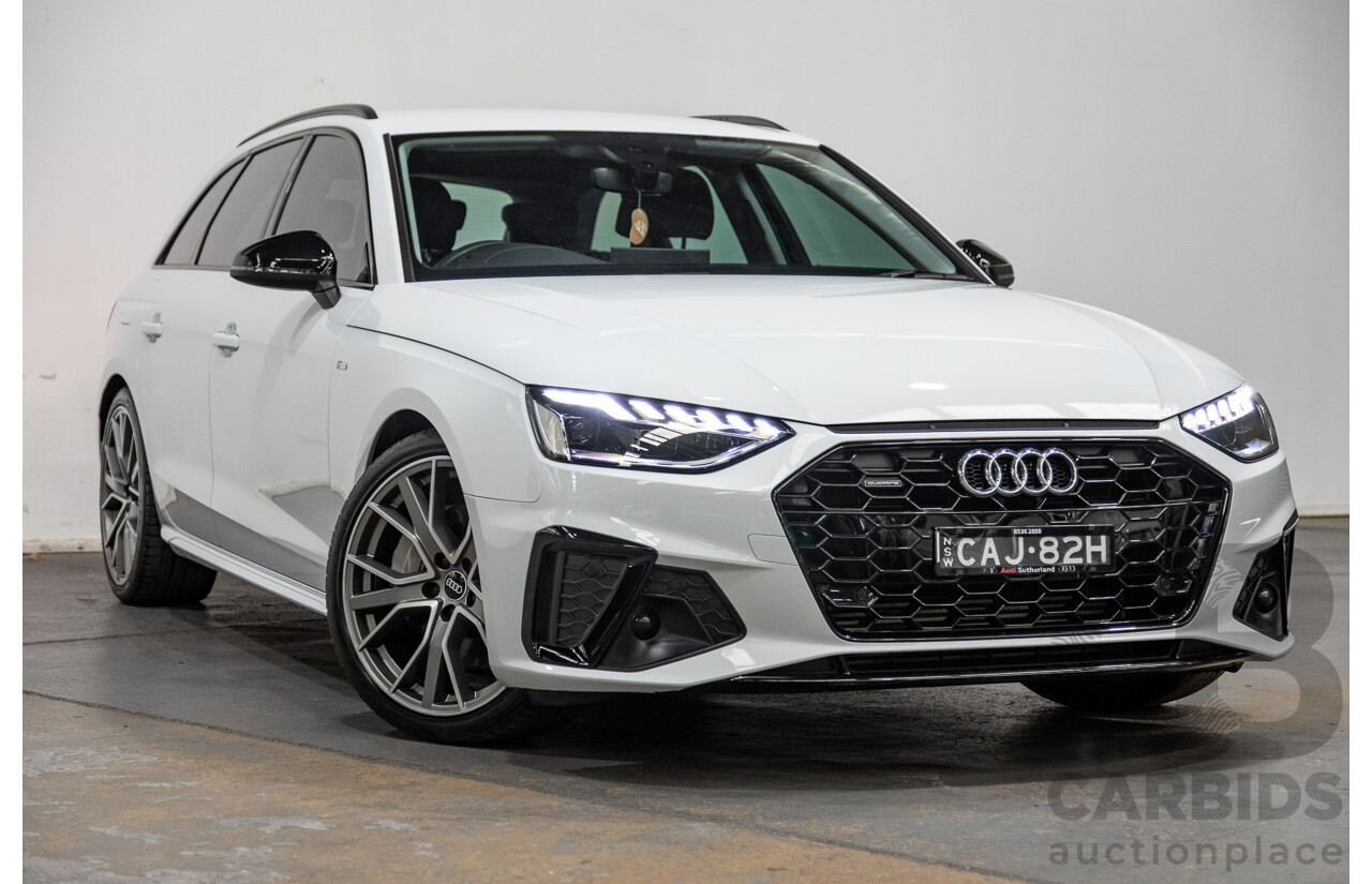 03/2022 Audi A4 45 TFSI S-Line Quattro (AWD) B9 MY22 4d Wagon White Turbo 2.0L