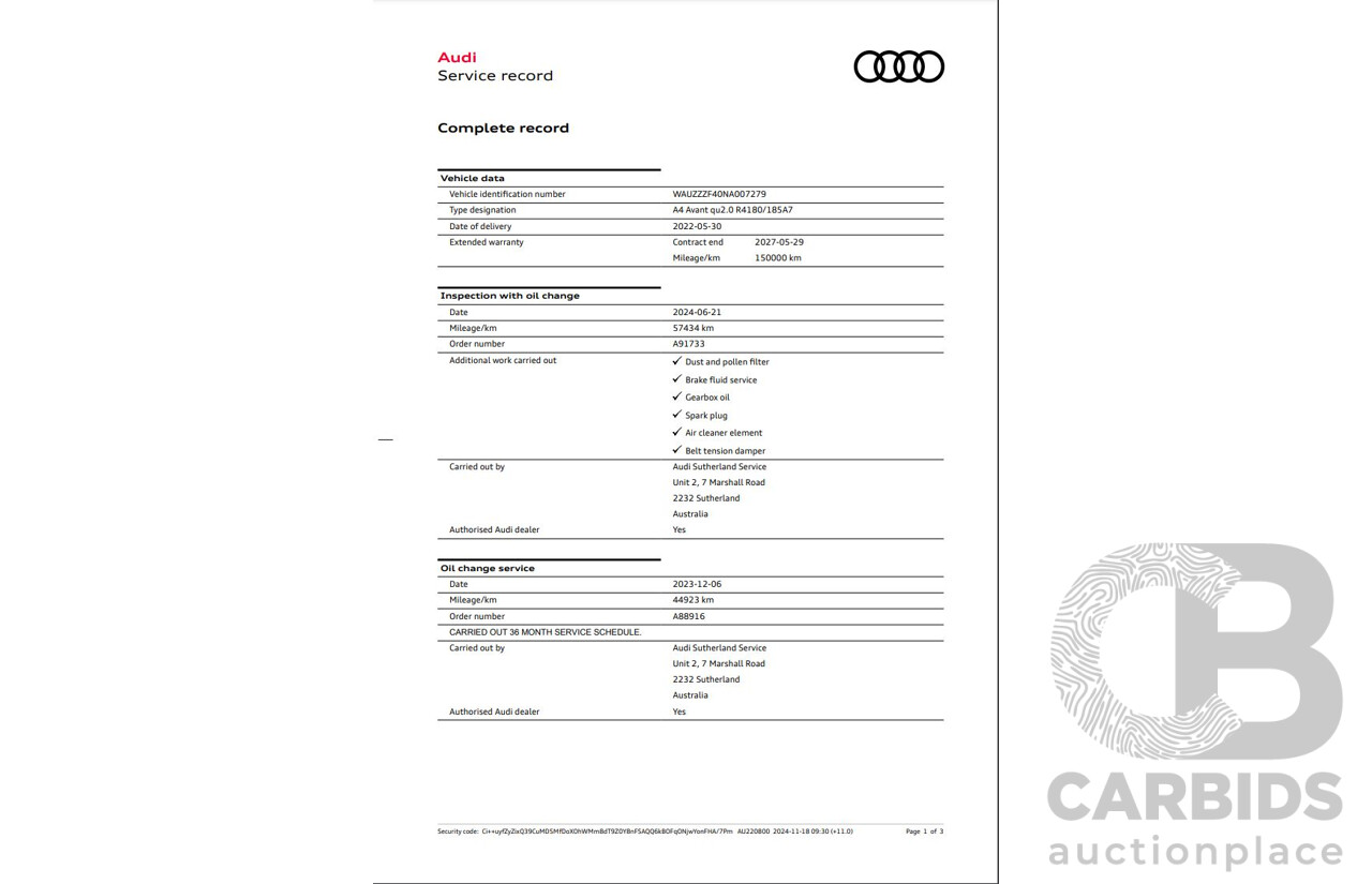 03/2022 Audi A4 45 TFSI S-Line Quattro (AWD) B9 MY22 4d Wagon White Turbo 2.0L