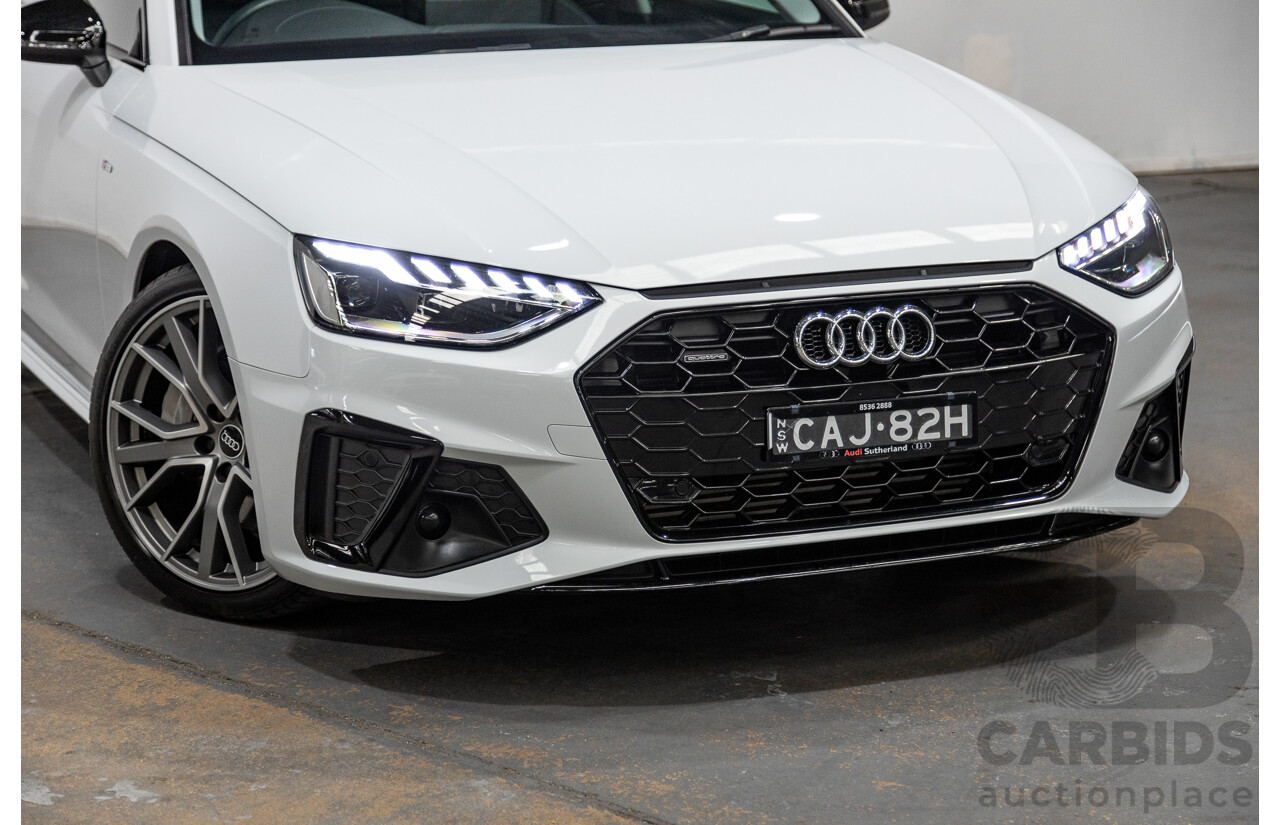 03/2022 Audi A4 45 TFSI S-Line Quattro (AWD) B9 MY22 4d Wagon White Turbo 2.0L