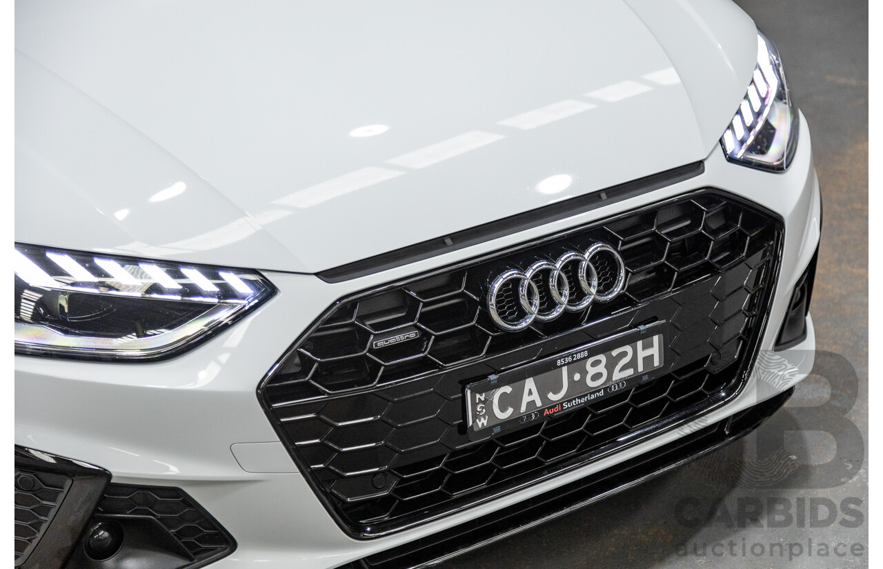 03/2022 Audi A4 45 TFSI S-Line Quattro (AWD) B9 MY22 4d Wagon White Turbo 2.0L