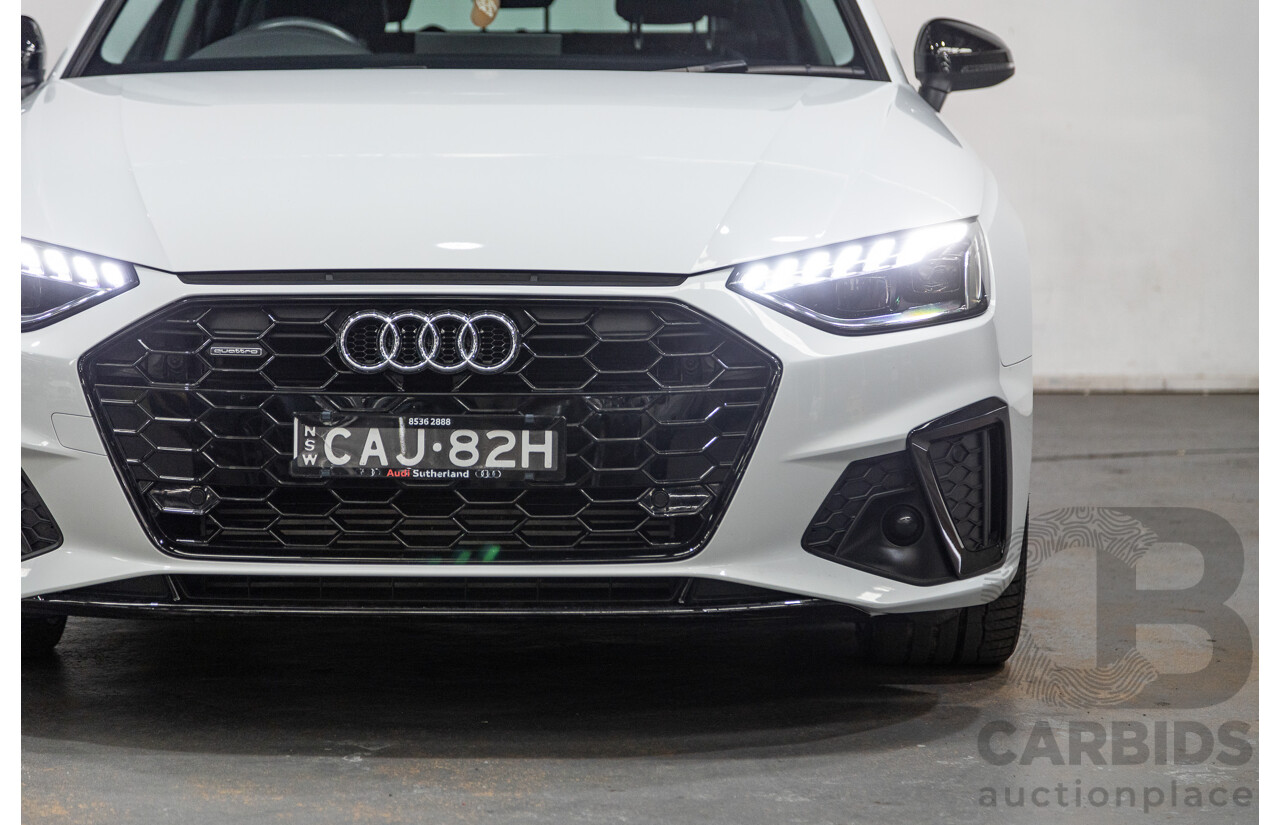 03/2022 Audi A4 45 TFSI S-Line Quattro (AWD) B9 MY22 4d Wagon White Turbo 2.0L