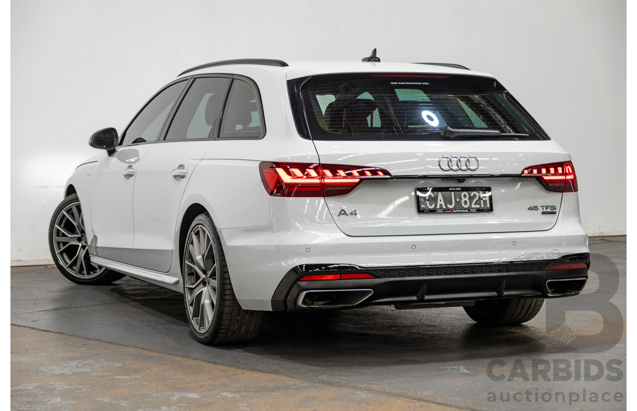 03/2022 Audi A4 45 TFSI S-Line Quattro (AWD) B9 MY22 4d Wagon White Turbo 2.0L