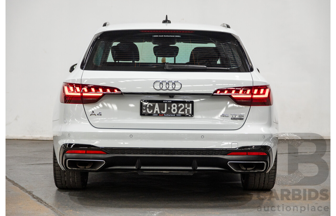 03/2022 Audi A4 45 TFSI S-Line Quattro (AWD) B9 MY22 4d Wagon White Turbo 2.0L