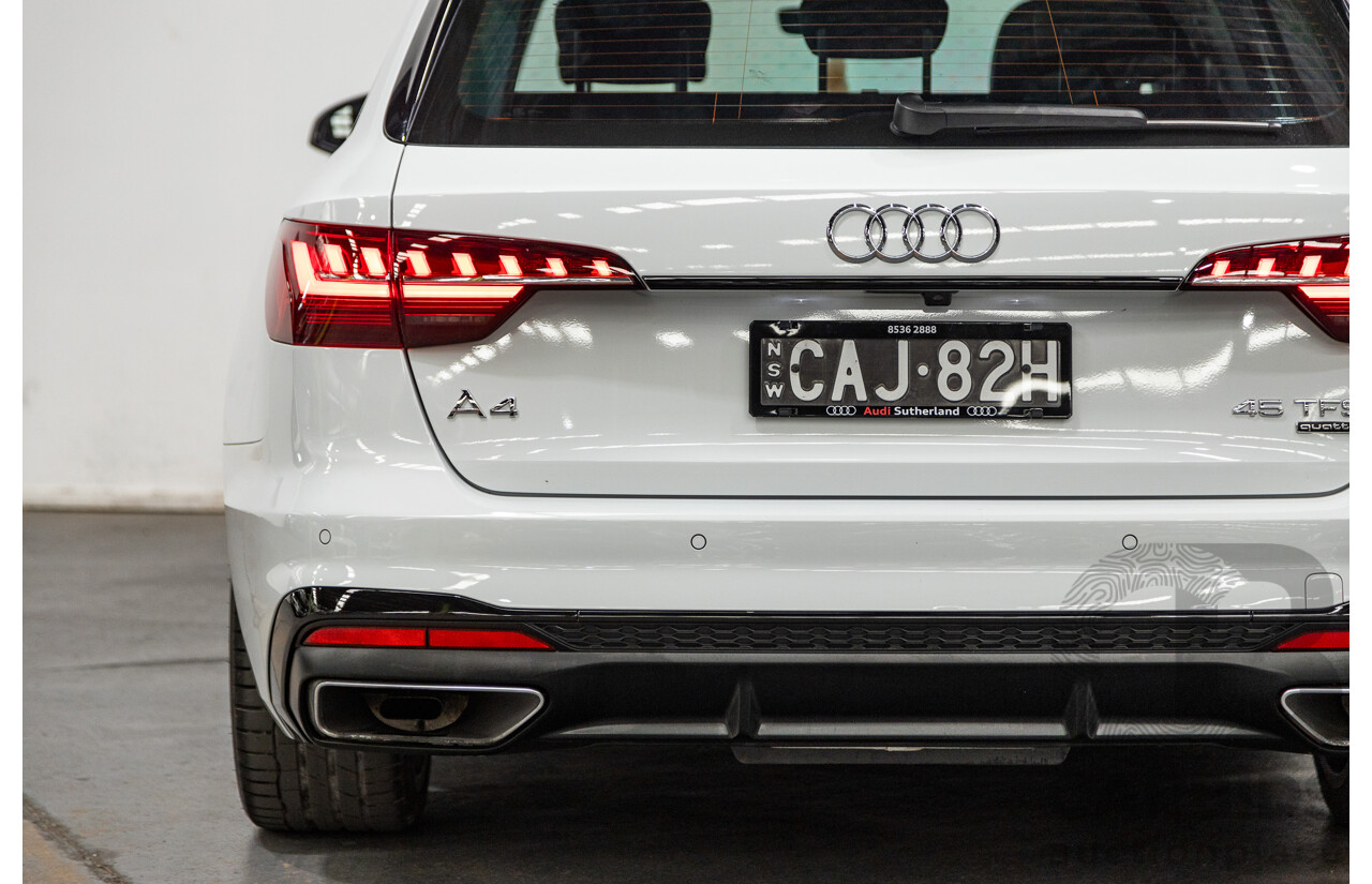 03/2022 Audi A4 45 TFSI S-Line Quattro (AWD) B9 MY22 4d Wagon White Turbo 2.0L