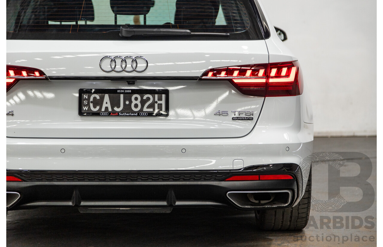 03/2022 Audi A4 45 TFSI S-Line Quattro (AWD) B9 MY22 4d Wagon White Turbo 2.0L