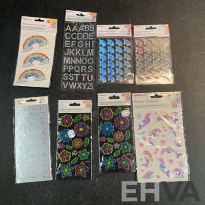 Pink Unicorn Doll in the Bag & Assorted of Craft Items and Stickers