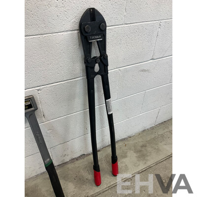Trojan Bolt Cutters, Cyclone & Fiskars Axe, Crowbar