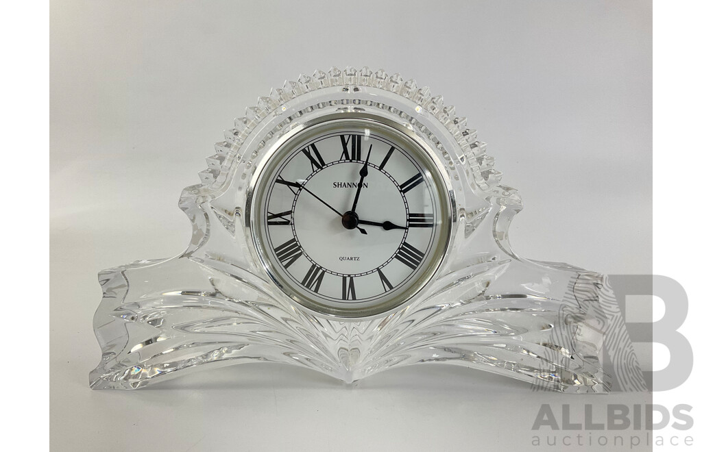 Vintage Shannon Lead Glass Mantel Clock