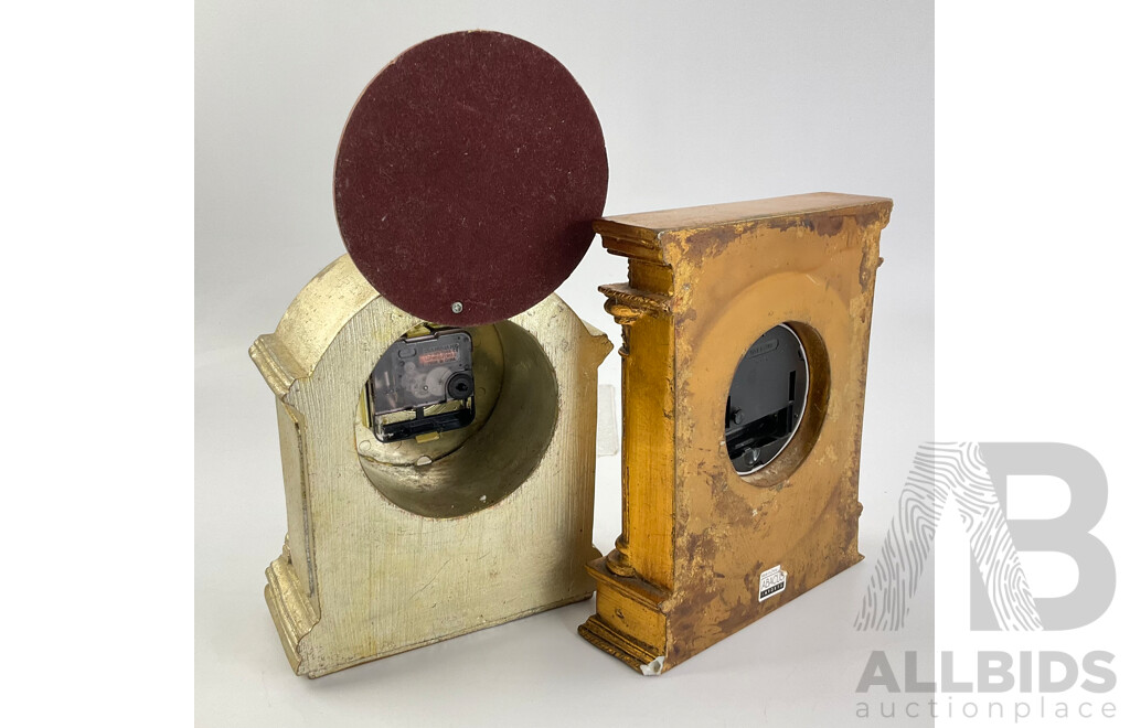 Two Abacus Resin Mantel Clocks with Roman Numerals