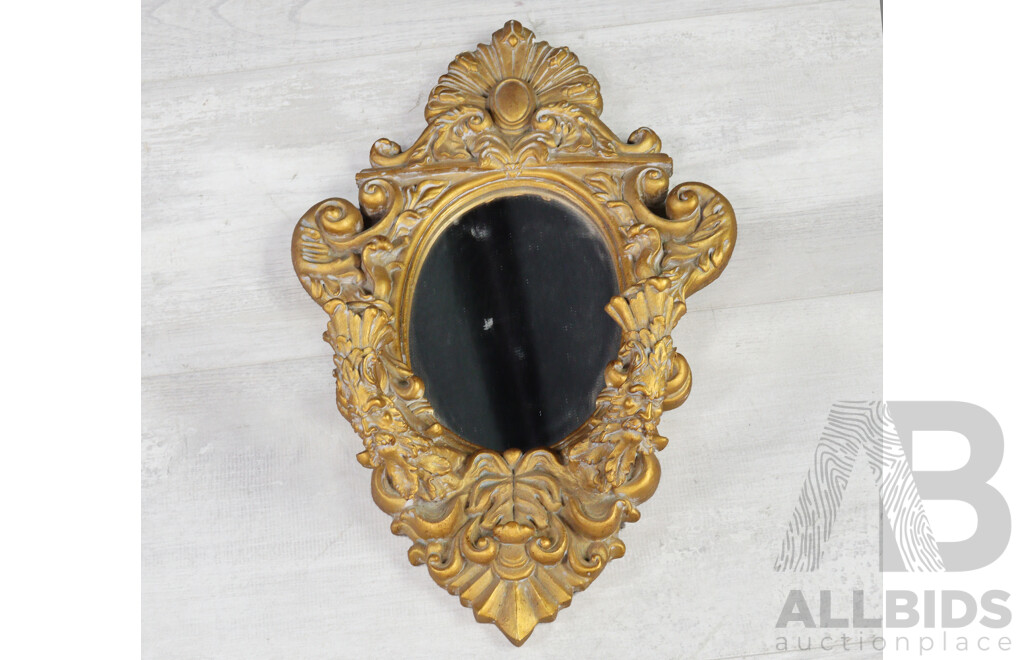 Reproduction Composite French Gilt Style Mirror with Candle Holders