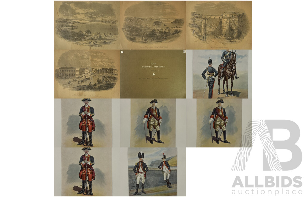 Wonderful Collection of Vintage Prints Including Portraits of Royal Artillery; Historical Australian Landscapes & Landmarks & Three Colonial Paintings From the Late 1800s (approx 45 in Total)