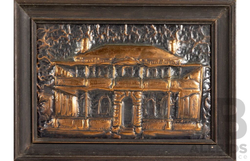 E. McNamara (20th Century, Australian, Working C1970s), C.B.C. Bank, Forbes, NSW (1977), Original Vintage Copper Etching, 27 x 37 cm (frame)