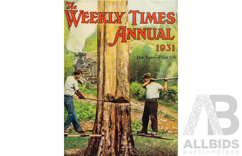 Wonderful Almost Antique Weekly Times Annual 1931 (21st Year) Colour Print Cover, 39 x 28 cm