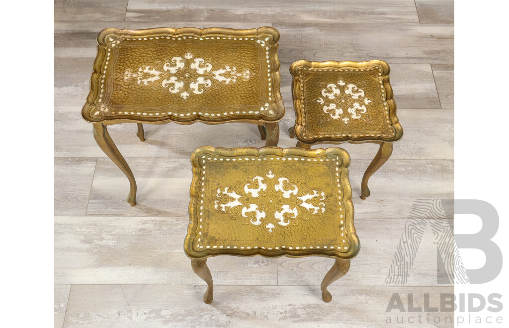 Nest of Three Italian Florentine Side Tables