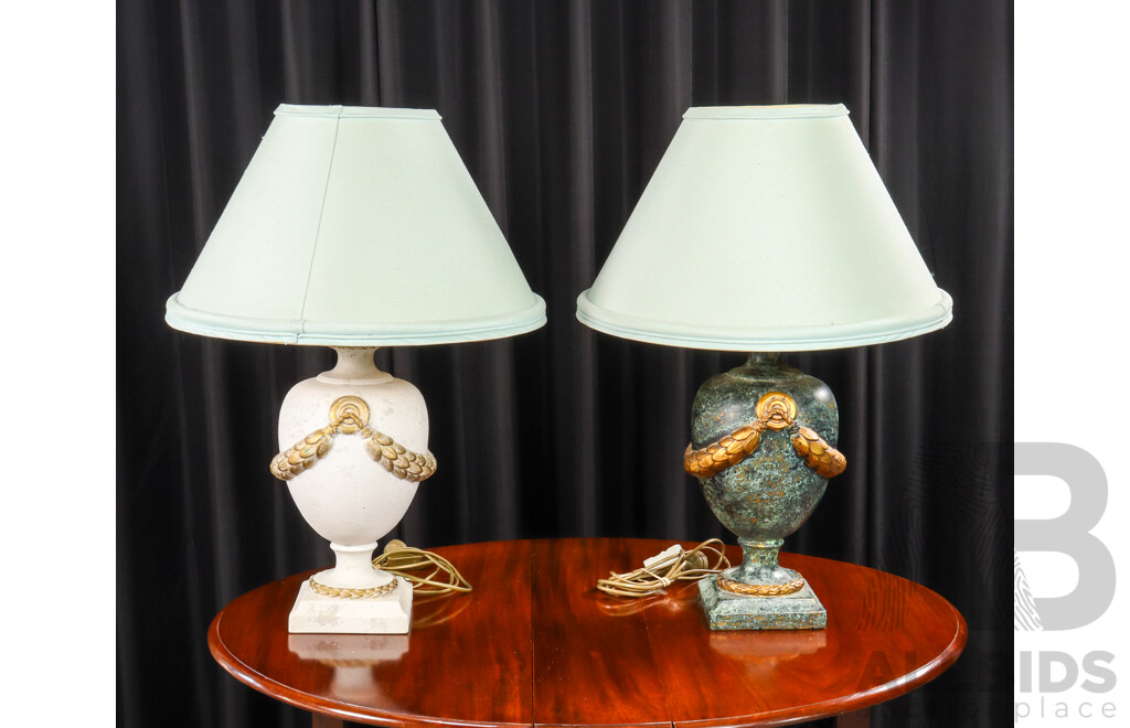 Pair of Matched Grecian Style Table Lamps