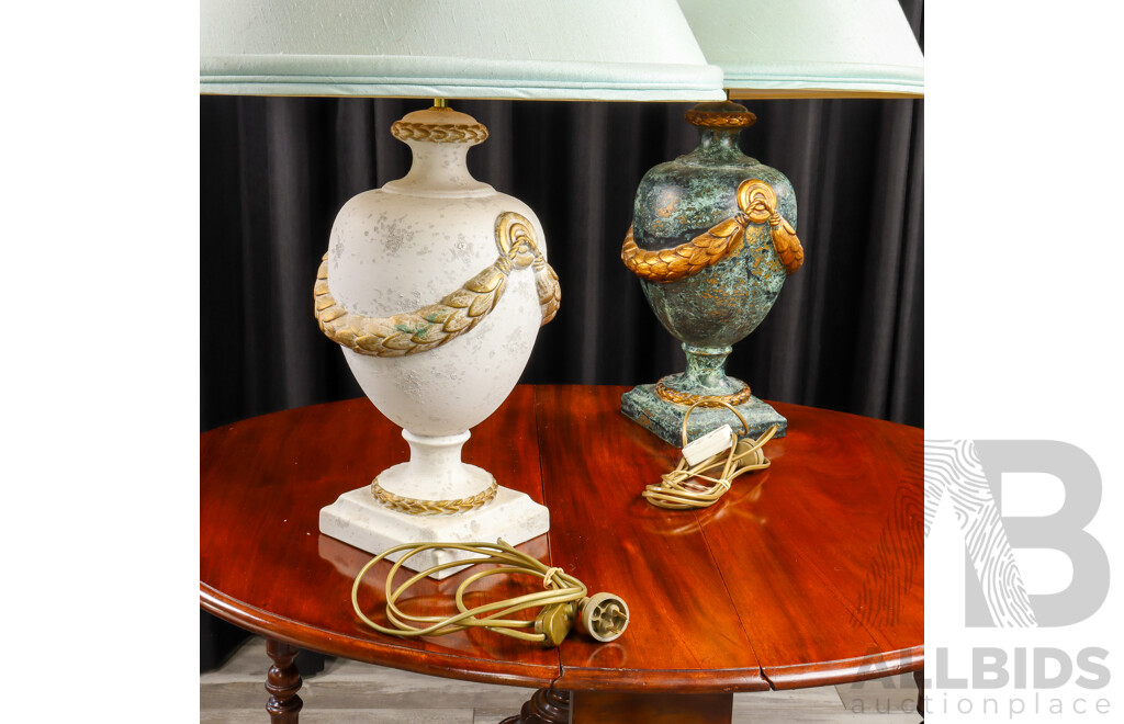 Pair of Matched Grecian Style Table Lamps