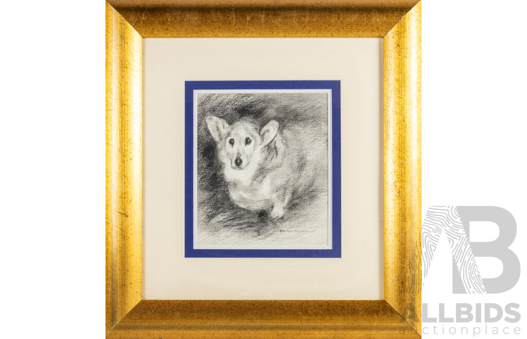 Helen Baldwin, (20th Century, Australian, 1912-2021), Wentworth, Original Charcoal Sketch, 53W x 56H cm (frame)
