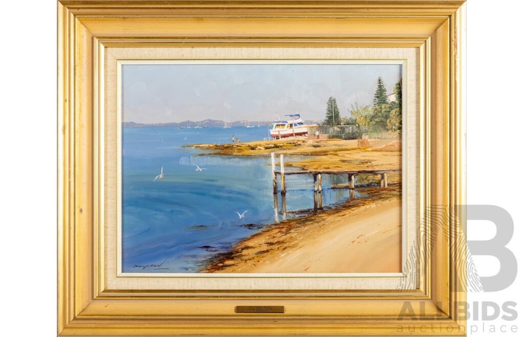 John Downton OAM, (20th Century, Australian, 1939-), Bayside Bliss, Taren Point, NSW, Original Oil on Canvas Board, 58W x 48H cm (frame)