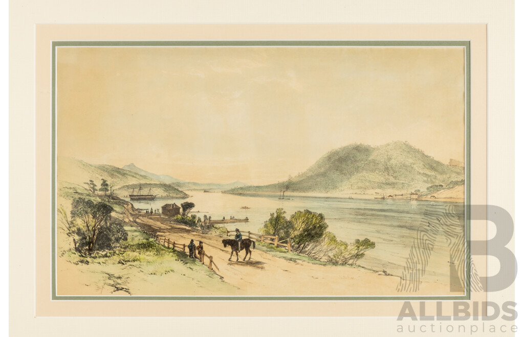John Skinner Prout (19th Century, British, 1805-1876), Rest Down [One the Derwent] (c1860), Antique Hand Coloured Lithograph, 73W x 58H cm (frame)