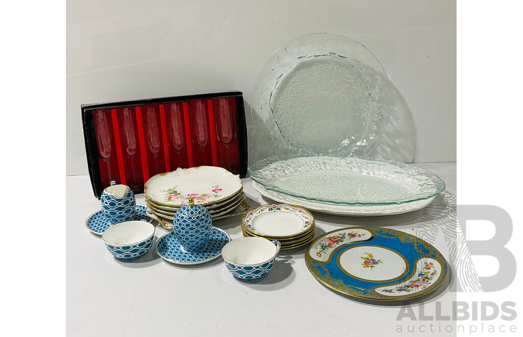 Collection Items Including T2 Cermamic Teaware, Set Six Bohemia Crystal Glasses in Original Box and More