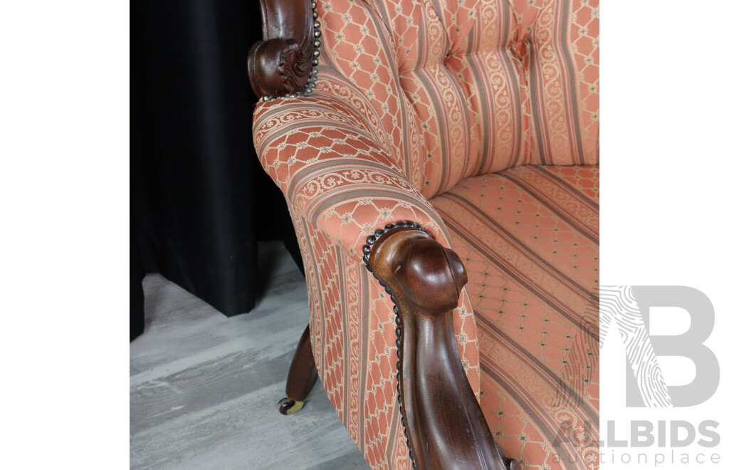 Reproduction Mahogany Grandfather Chair