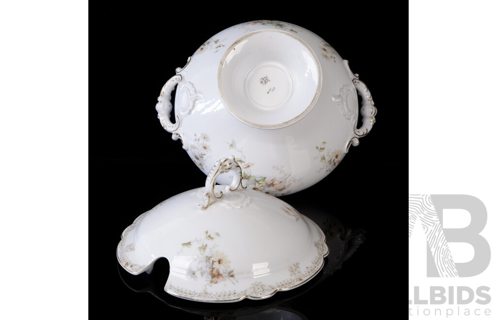 Vintage Large French Porcelain Lidded Tureen by K & as