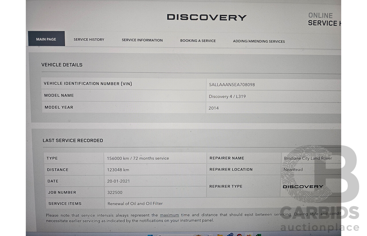 4/2014 Land Rover Discovery 4 3.0 TDV6 MY14 4d Wagon Blue 3.0L