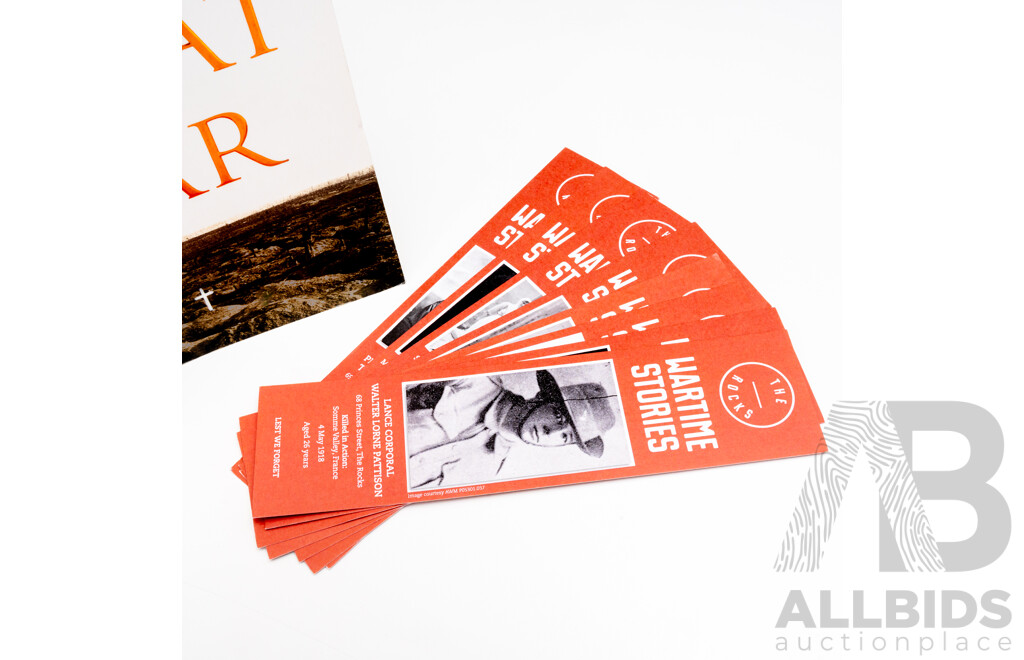 The Great War, Signed by Author Les Carlyon, Picador, 2006, Soft Cover Along with Eight Bookmarks