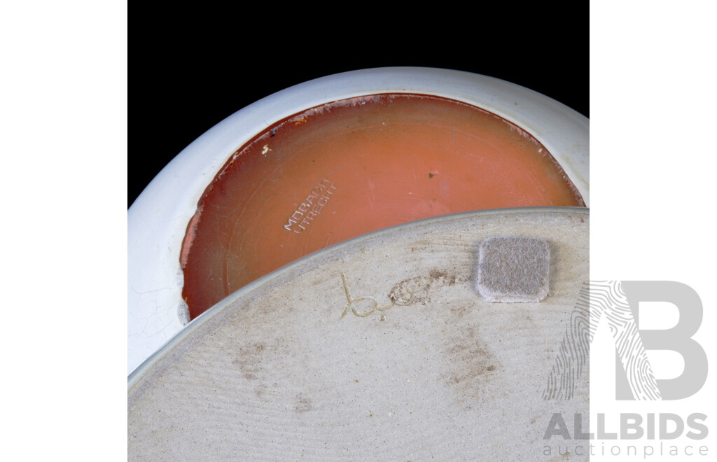 Large Studio Pottery PLatter and Retro German Mobach Utrecht Centerpiece Bowl