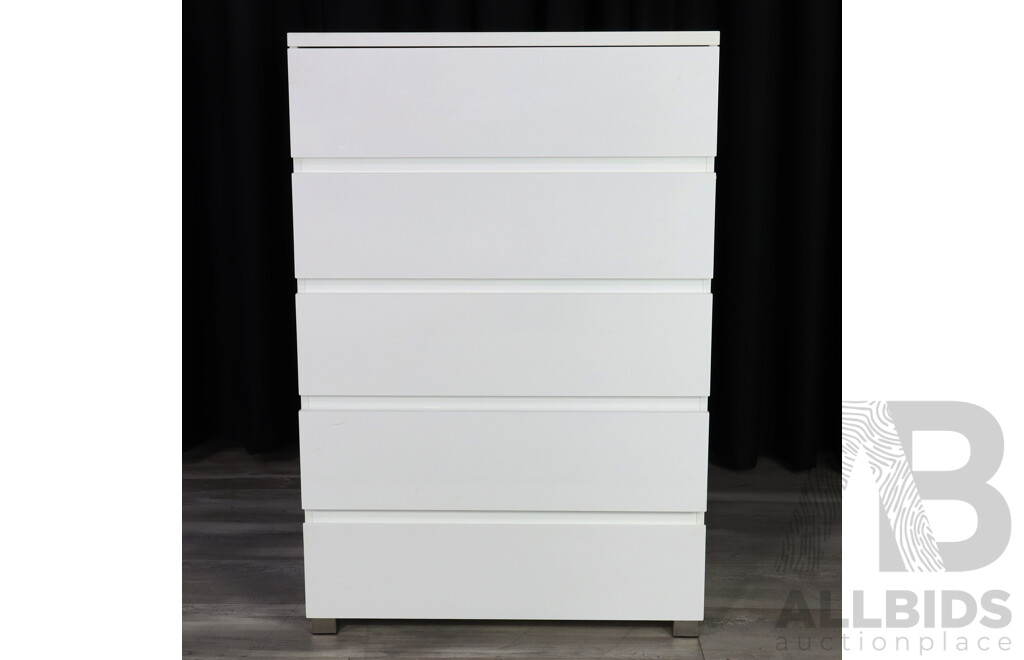 Modern Lacquered Five Drawer Chest
