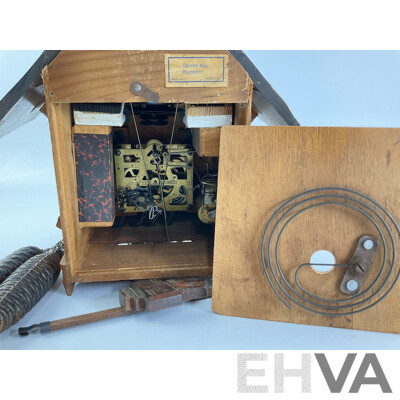 Vintage German Musical Cuckoo Clock, Festive Themed with Dancing Couples