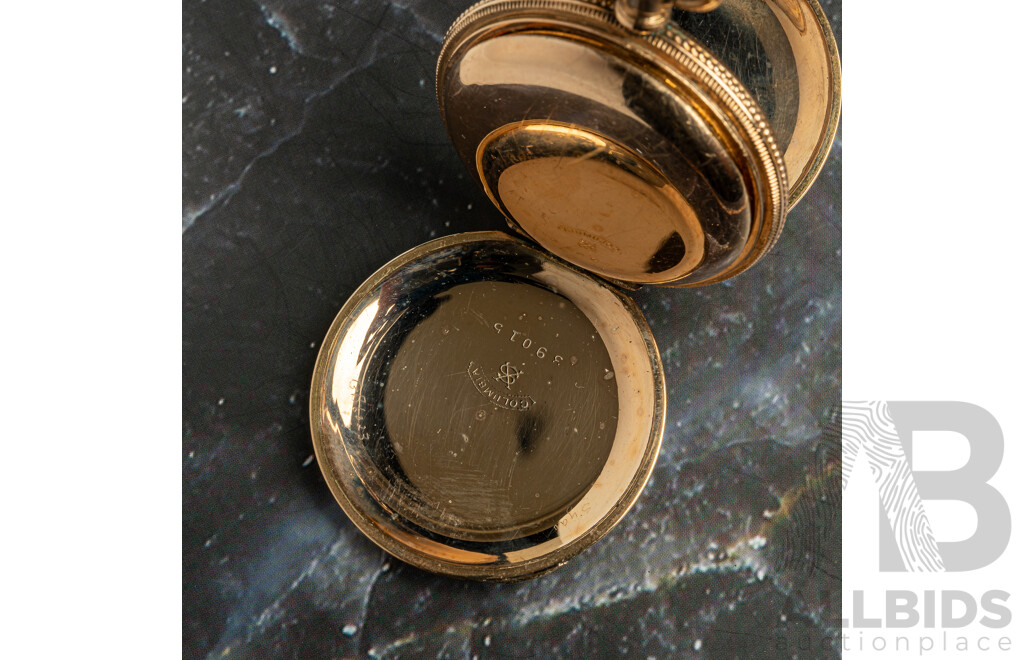 Antique Gold Tone Illinois 42mm Pocket Watch