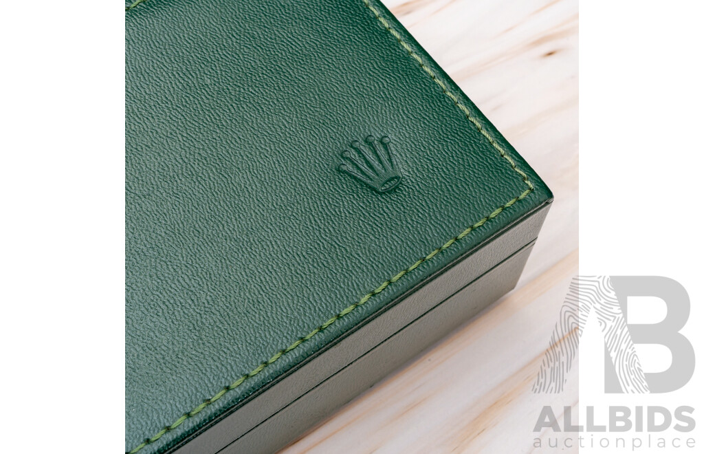 Vintage Rolex Wooden Presentation Box with Green Leather Finish and Inserts - NO Watch