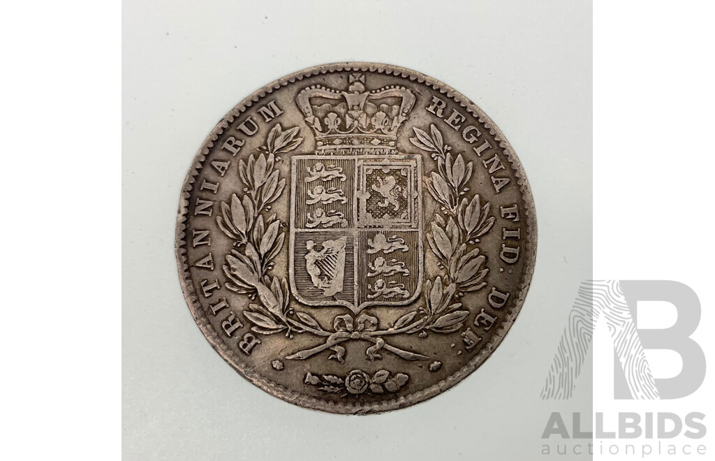 United Kingdom 1844 Silver Crown, Queen Victoria 'Young Head' .925