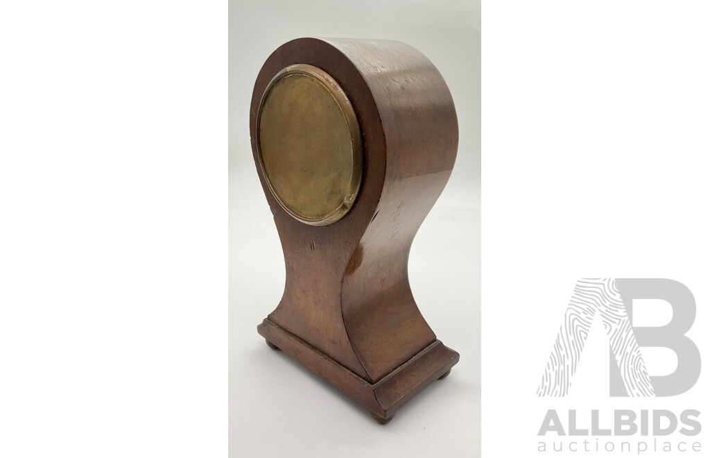 Antique Edwardian Baloon Clock with Veneer Inlays