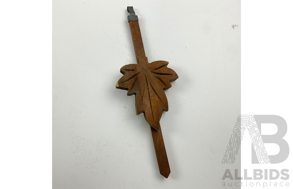 Vintage German Bird Themed Cuckoo Clock with Carved Birds and Hatchling