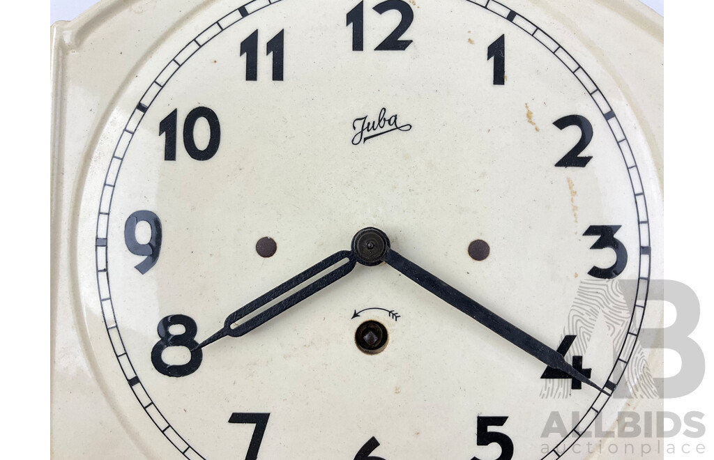 Mid Century Ceramic Juba Wall Clock, Made in Germany