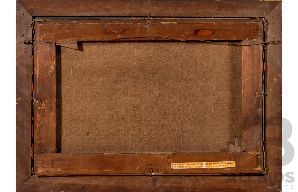 Schneider Dusseldorf (Working Mid-19th Century), Autumn on the Moors (c1860), Original Antique Oil on Canvas Cloth, 45 x 61 cm (frame)