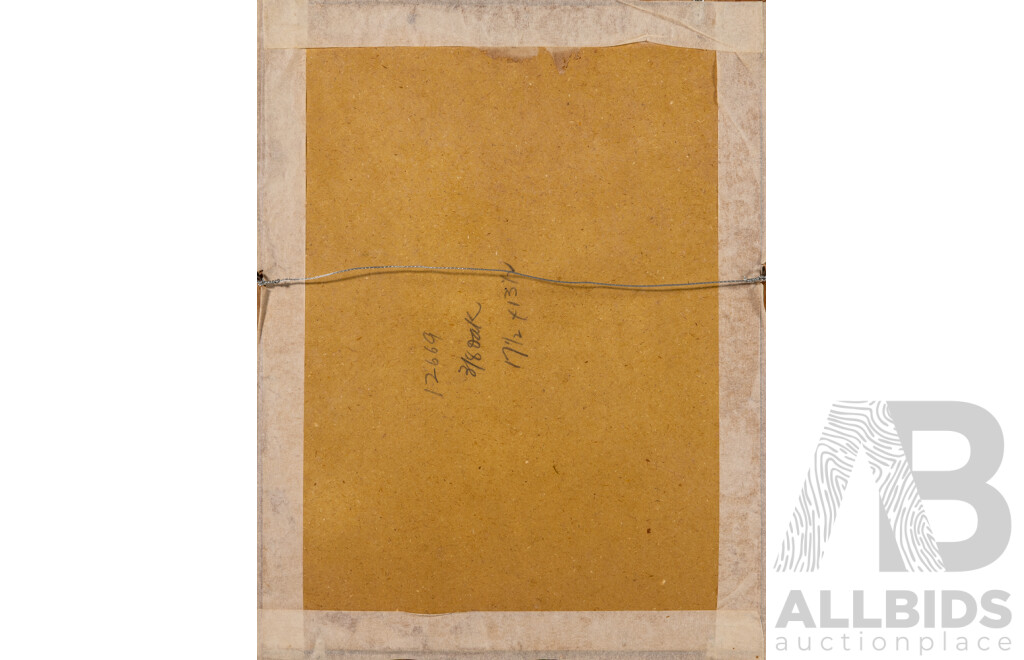 Bruce Robertson, (19th/20th Centuries, Australian, 1872-1943), Pulbah Island, Port Macquarie, NSW, Original Antique Etching (c1926), 46 x 36 cm (frame)