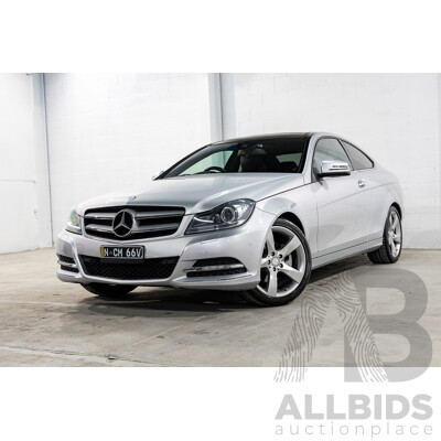 8/2012 Mercedes-Benz C250 BE W204 MY12 2d Coupe Iridium Silver Metallic Turbo 1.8L
