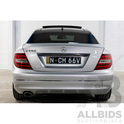 8/2012 Mercedes-Benz C250 BE W204 MY12 2d Coupe Iridium Silver Metallic Turbo 1.8L