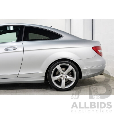 8/2012 Mercedes-Benz C250 BE W204 MY12 2d Coupe Iridium Silver Metallic Turbo 1.8L
