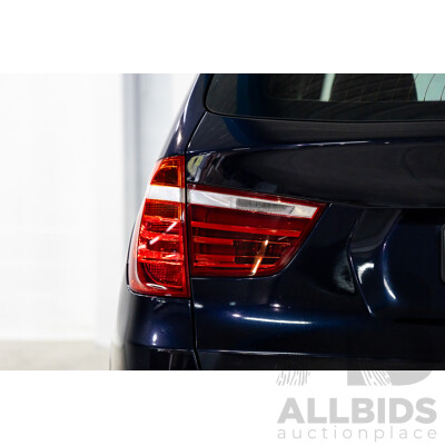 8/2012 BMW X3 Xdrive 30d MSport (AWD) F25 4d Wagon Carbon Black Metallic Turbo Diesel 3.0L