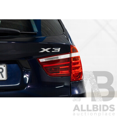 8/2012 BMW X3 Xdrive 30d MSport (AWD) F25 4d Wagon Carbon Black Metallic Turbo Diesel 3.0L