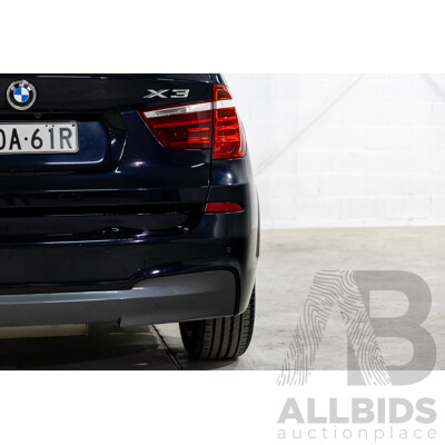 8/2012 BMW X3 Xdrive 30d MSport (AWD) F25 4d Wagon Carbon Black Metallic Turbo Diesel 3.0L
