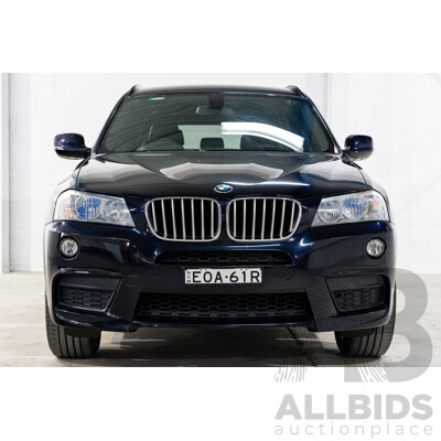 8/2012 BMW X3 Xdrive 30d MSport (AWD) F25 4d Wagon Carbon Black Metallic Turbo Diesel 3.0L