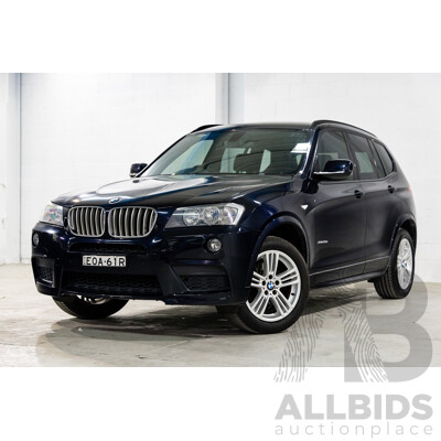 8/2012 BMW X3 Xdrive 30d MSport (AWD) F25 4d Wagon Carbon Black Metallic Turbo Diesel 3.0L