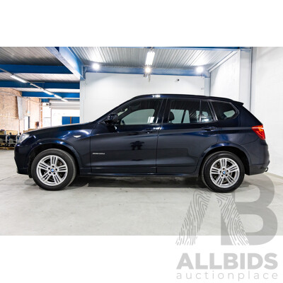 8/2012 BMW X3 Xdrive 30d MSport (AWD) F25 4d Wagon Carbon Black Metallic Turbo Diesel 3.0L