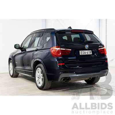 8/2012 BMW X3 Xdrive 30d MSport (AWD) F25 4d Wagon Carbon Black Metallic Turbo Diesel 3.0L