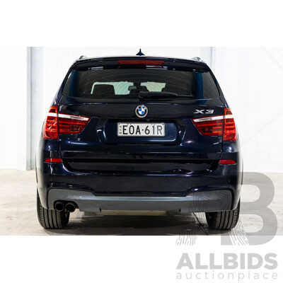 8/2012 BMW X3 Xdrive 30d MSport (AWD) F25 4d Wagon Carbon Black Metallic Turbo Diesel 3.0L
